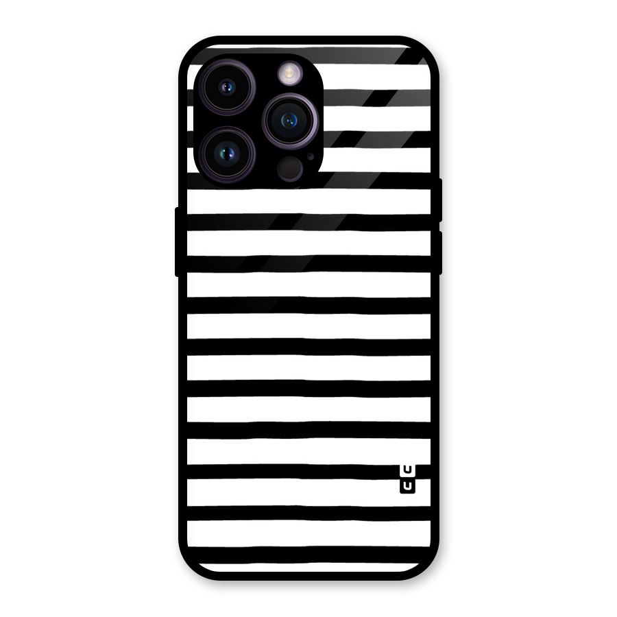 Elegant Basic Stripes Glass Back Case for iPhone 14 Pro Max