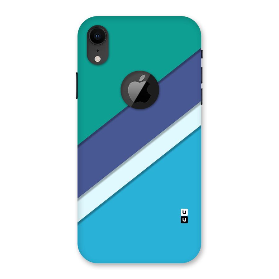 Elegant Colored Stripes Back Case for iPhone XR Logo Cut
