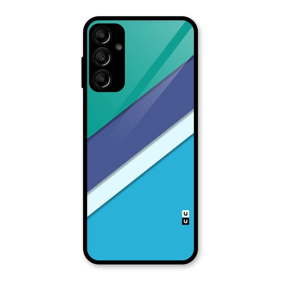 Elegant Colored Stripes Glass Back Case for Galaxy A14 5G