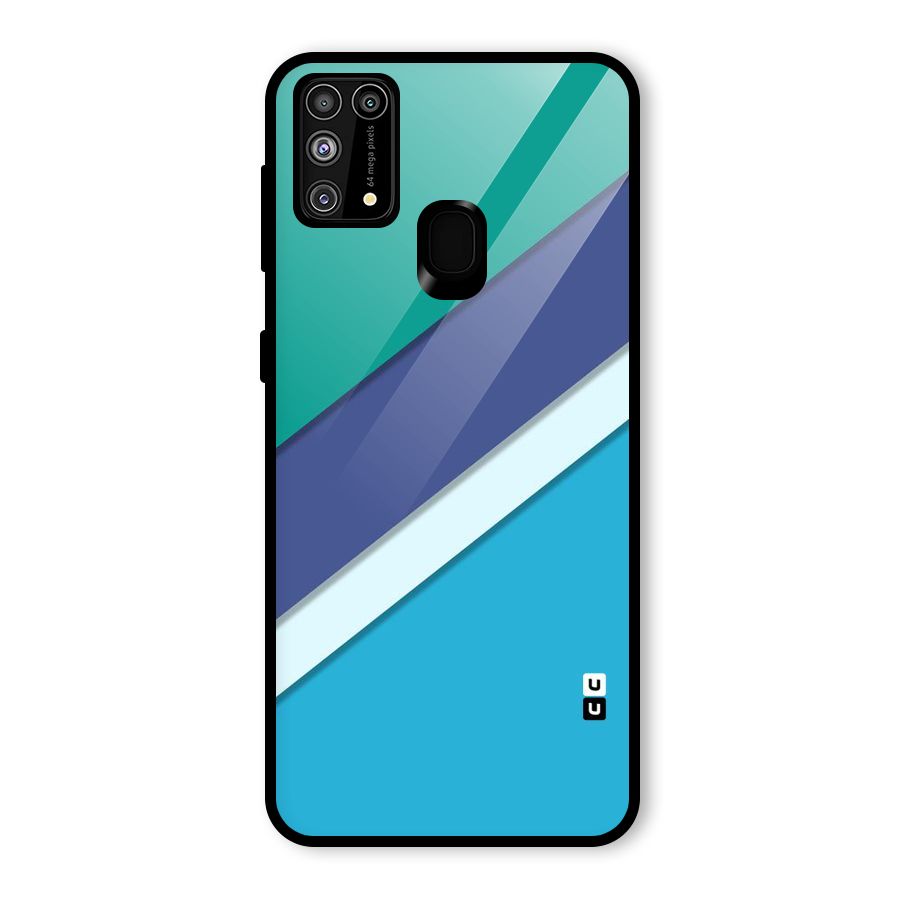 Elegant Colored Stripes Glass Back Case for Galaxy F41