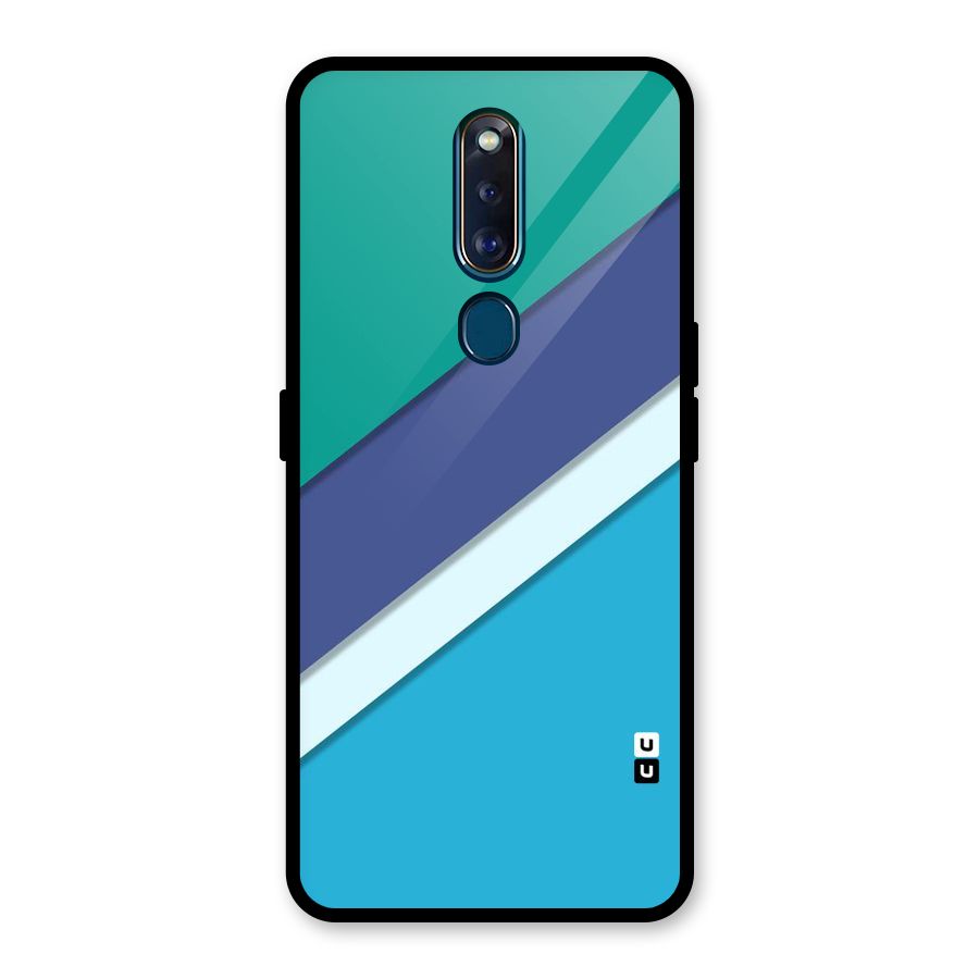 Elegant Colored Stripes Glass Back Case for Oppo F11 Pro