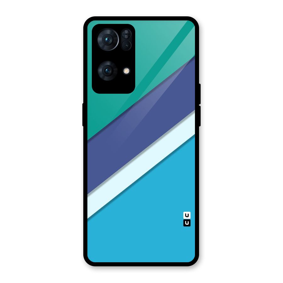 Elegant Colored Stripes Glass Back Case for Oppo Reno7 Pro 5G