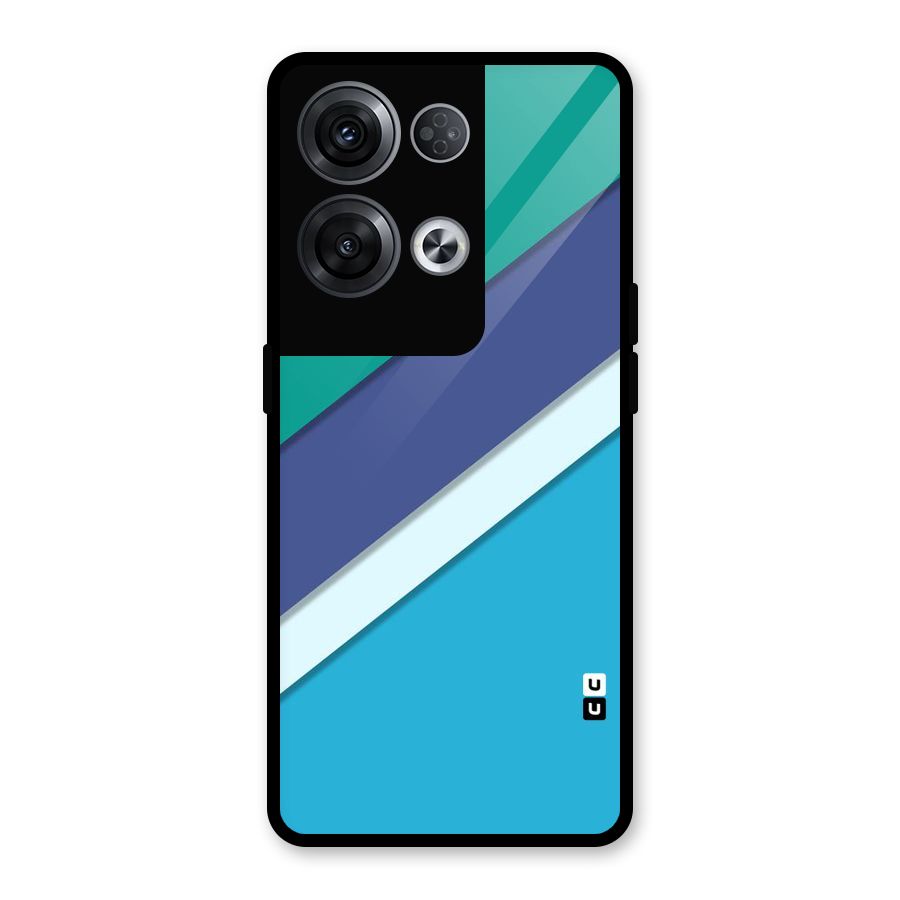 Elegant Colored Stripes Glass Back Case for Oppo Reno8 Pro 5G