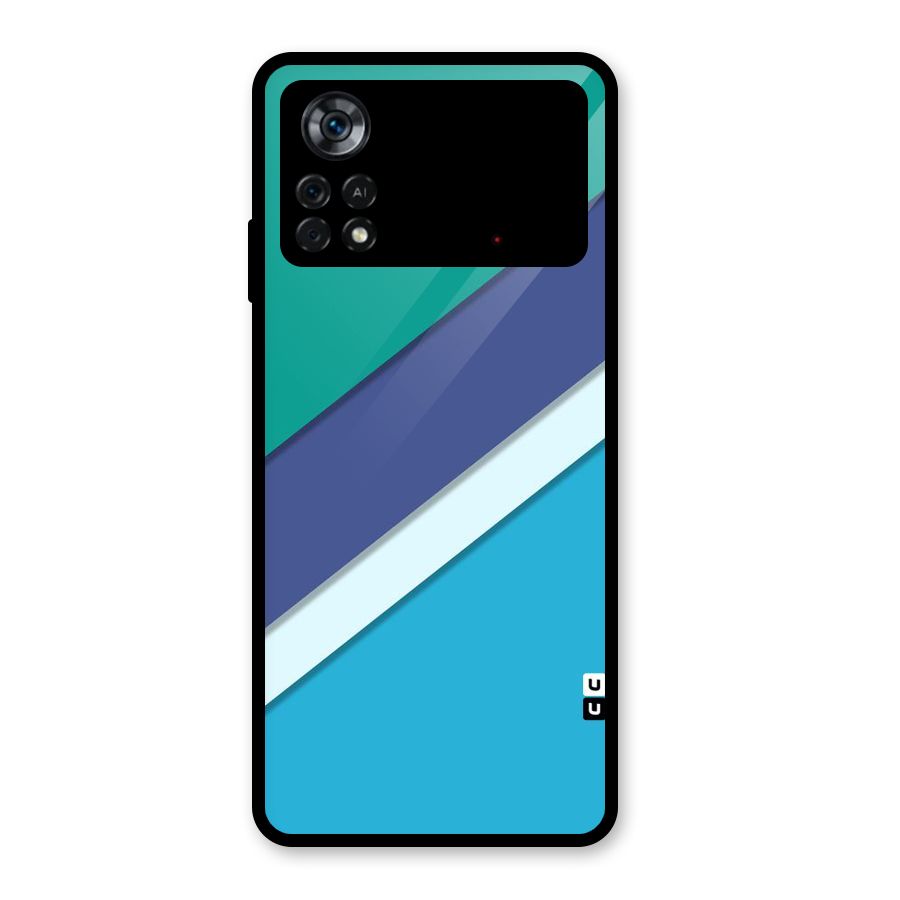 Elegant Colored Stripes Glass Back Case for Poco X4 Pro 5G