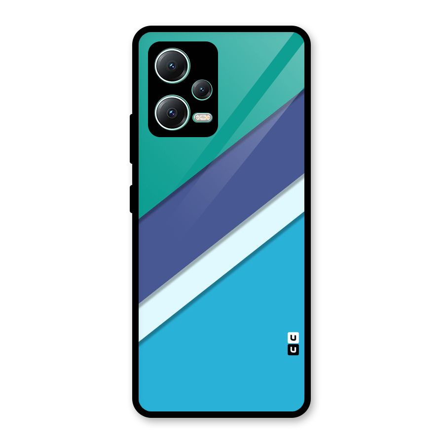 Elegant Colored Stripes Glass Back Case for Redmi Note 12 5G