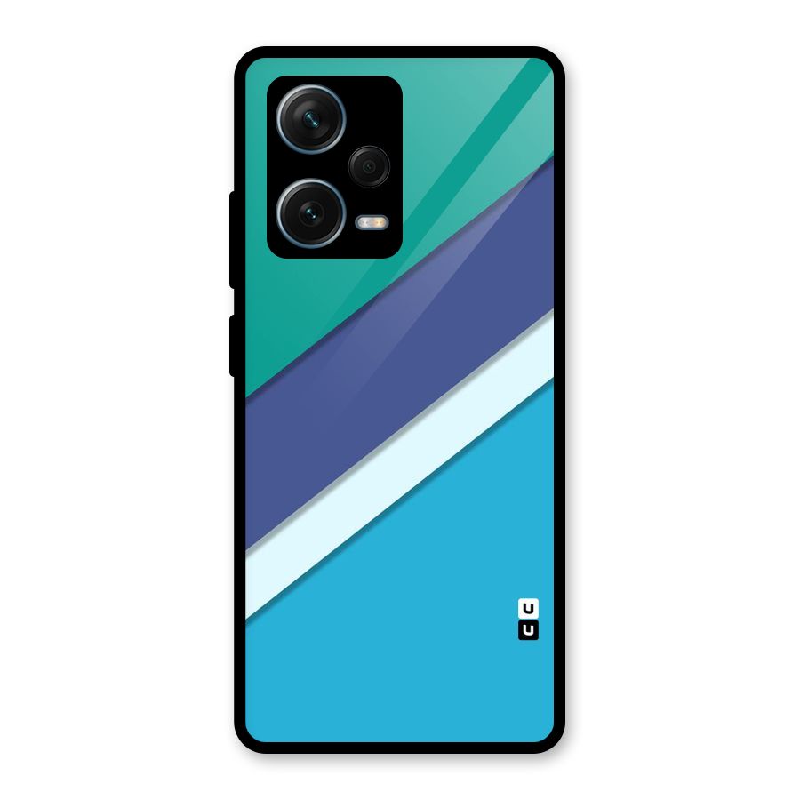 Elegant Colored Stripes Glass Back Case for Redmi Note 12 Pro Plus 5G