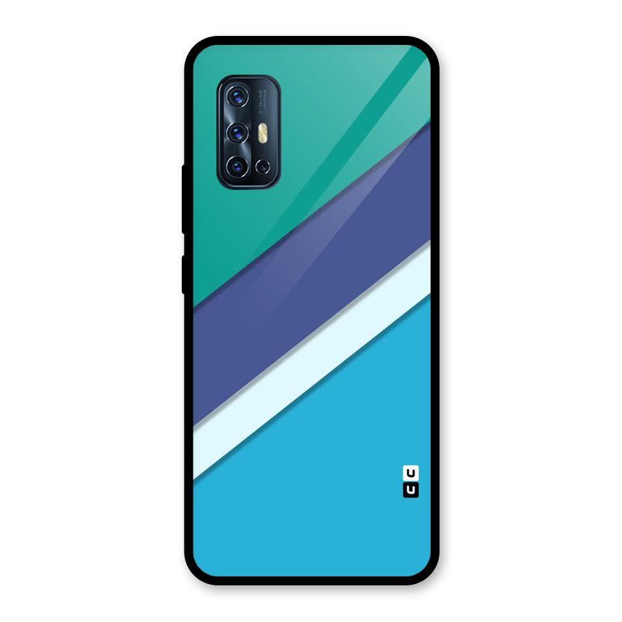 Elegant Colored Stripes Glass Back Case for Vivo V17