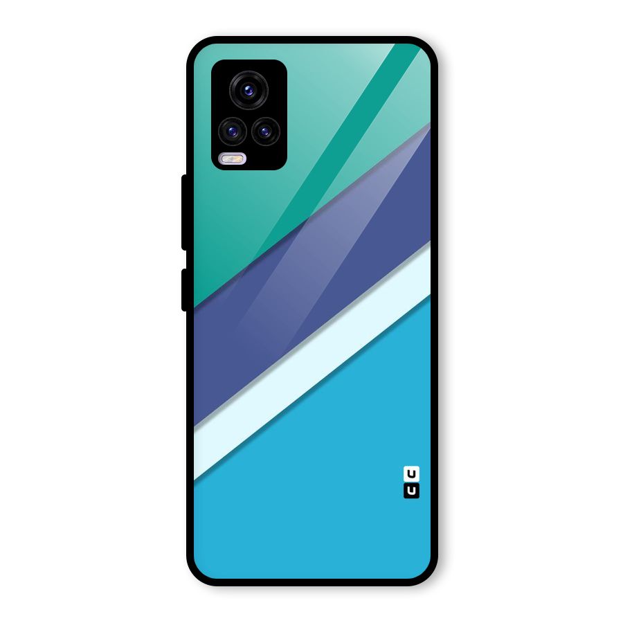 Elegant Colored Stripes Glass Back Case for Vivo V20