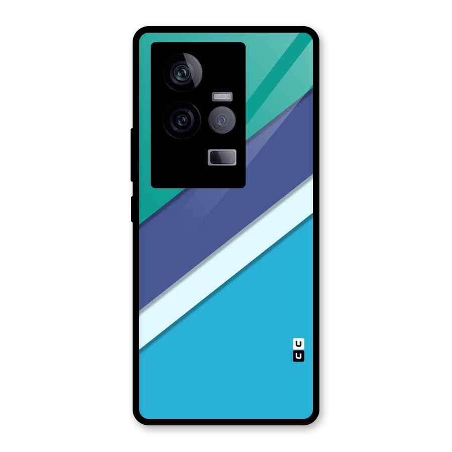 Elegant Colored Stripes Glass Back Case for Vivo iQOO 11 5G