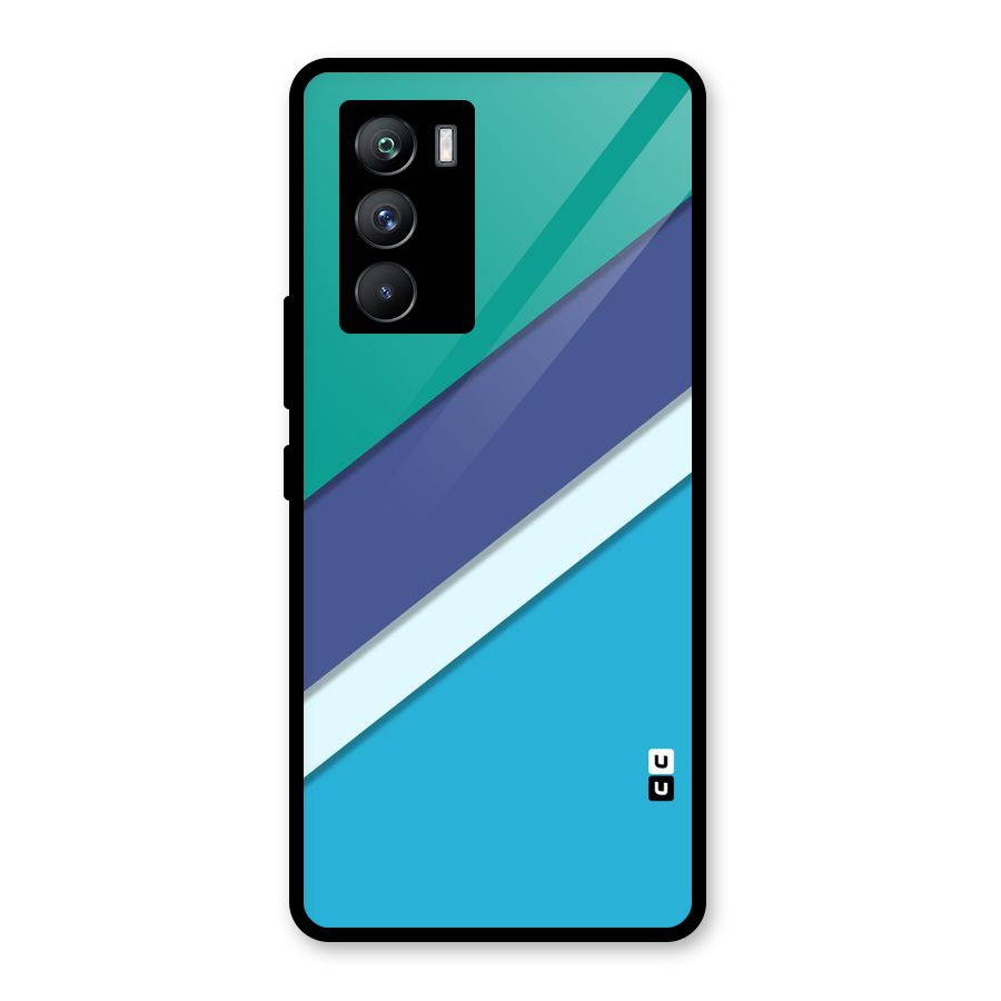 Elegant Colored Stripes Glass Back Case for Vivo iQOO 9 SE