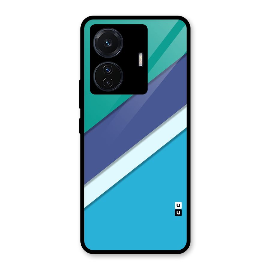 Elegant Colored Stripes Glass Back Case for Vivo iQOO Z6 Pro