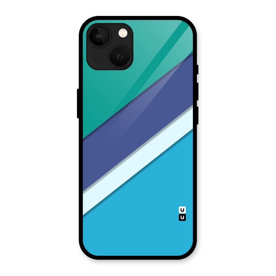 Elegant Colored Stripes Glass Back Case for iPhone 13