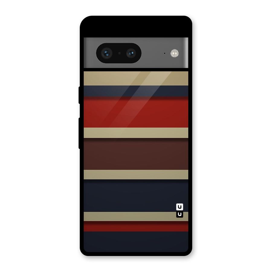 Elegant Stripes Pattern Glass Back Case for Google Pixel 7