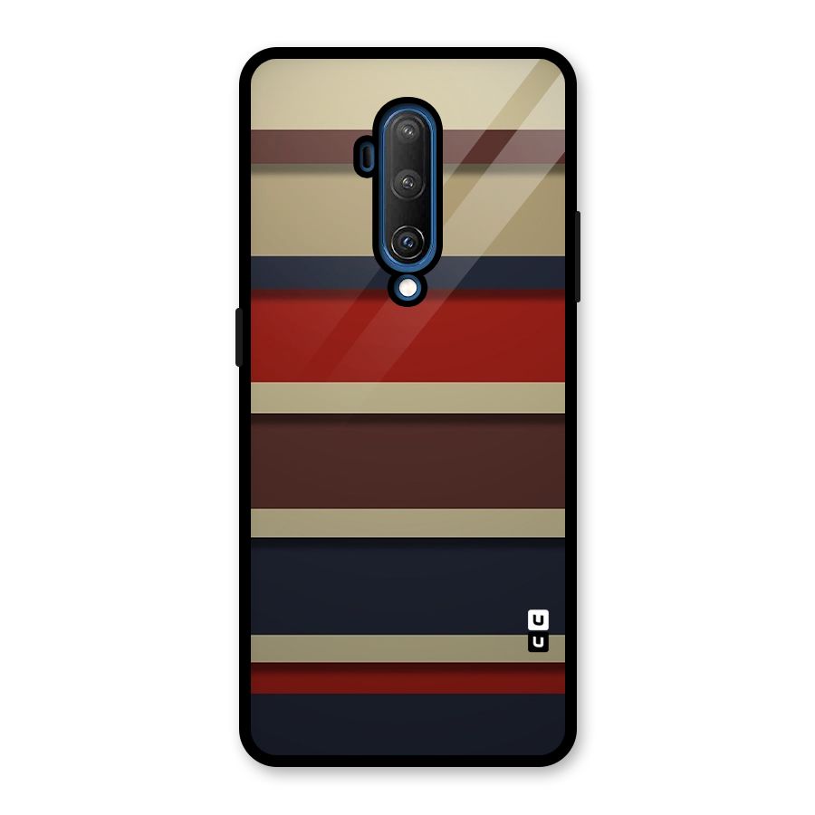 Elegant Stripes Pattern Glass Back Case for OnePlus 7T Pro