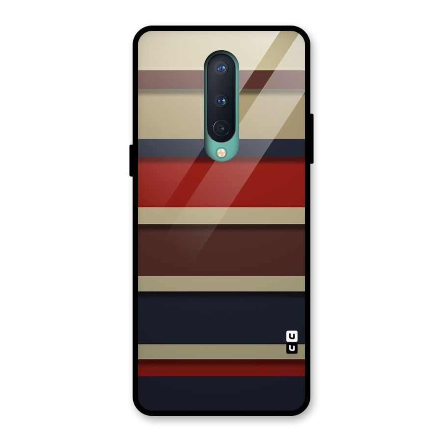 Elegant Stripes Pattern Glass Back Case for OnePlus 8