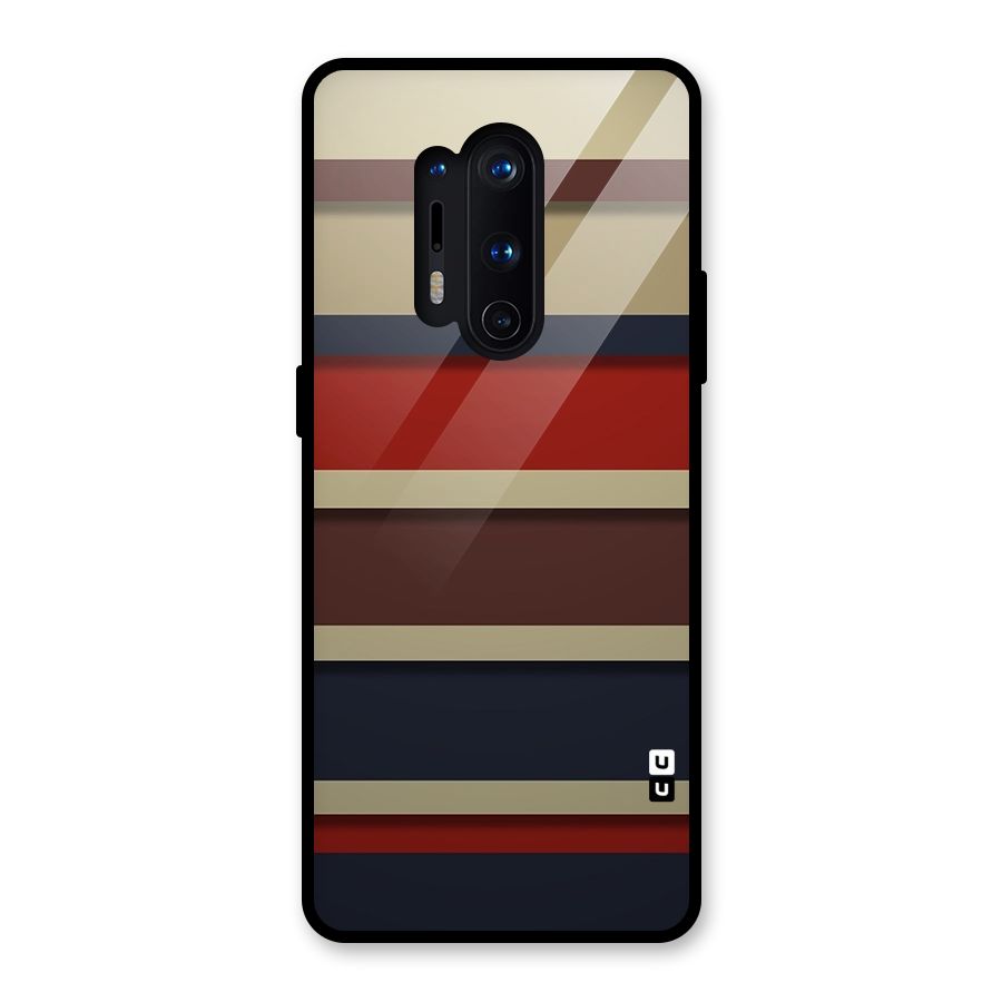 Elegant Stripes Pattern Glass Back Case for OnePlus 8 Pro