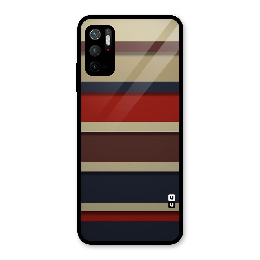 Elegant Stripes Pattern Glass Back Case for Poco M3 Pro 5G