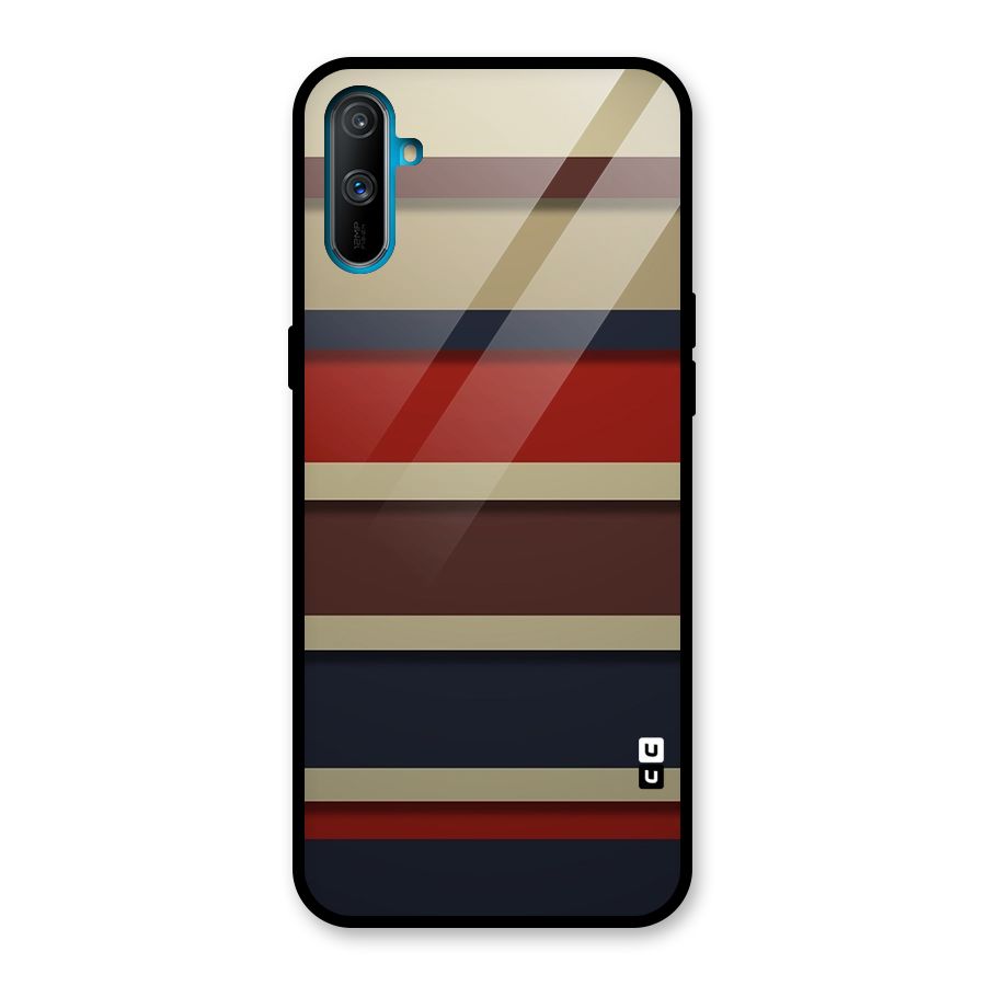 Elegant Stripes Pattern Glass Back Case for Realme C3