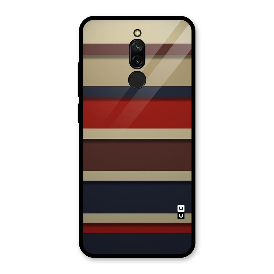 Elegant Stripes Pattern Glass Back Case for Redmi 8