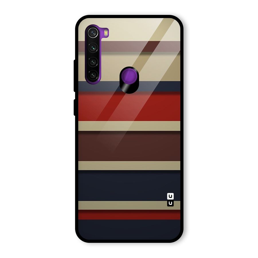 Elegant Stripes Pattern Glass Back Case for Redmi Note 8