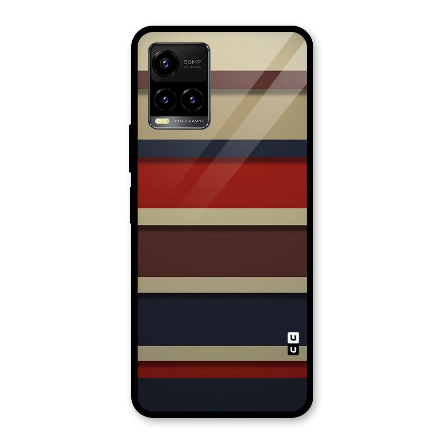 Elegant Stripes Pattern Glass Back Case for Vivo Y21T