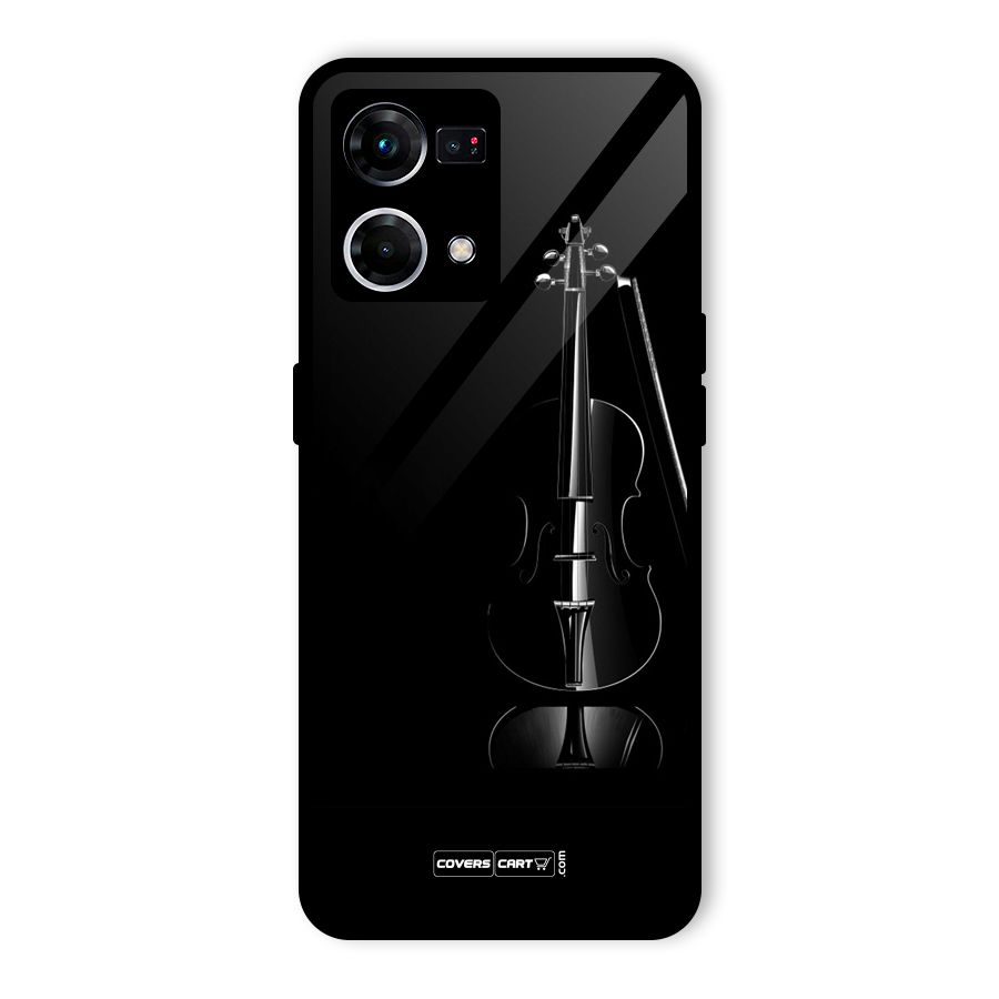 Elegant Violin Glass Back Case for Oppo F21 Pro 4G