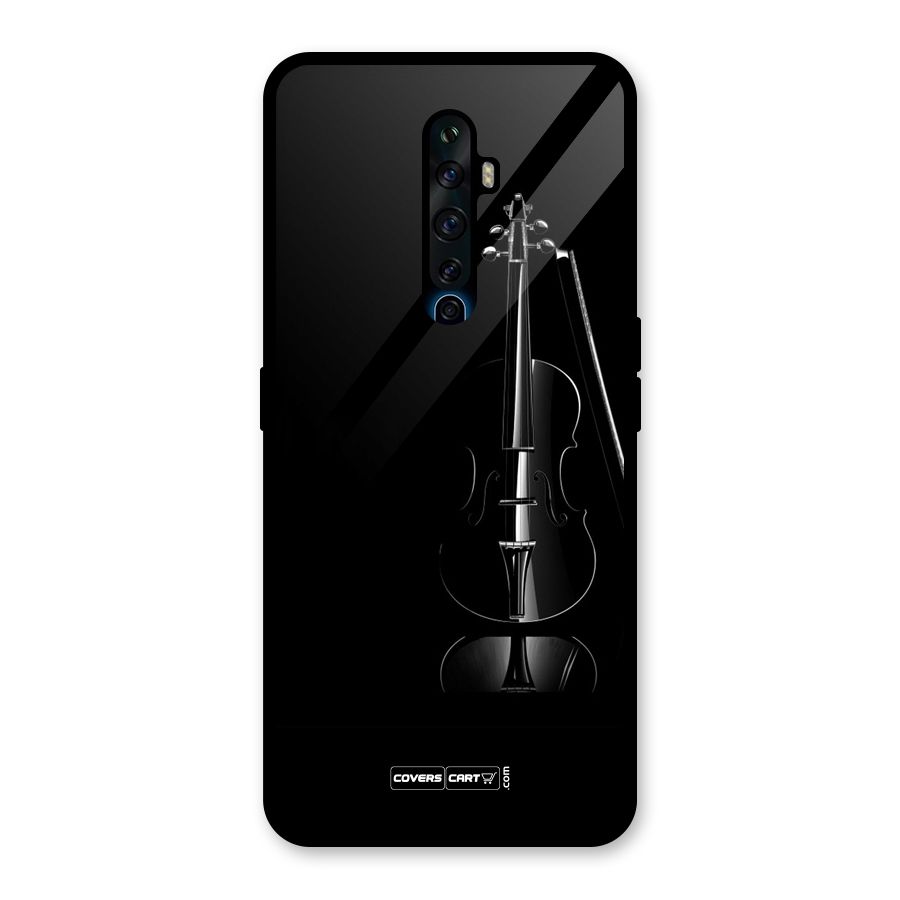 Elegant Violin Glass Back Case for Oppo Reno2 F