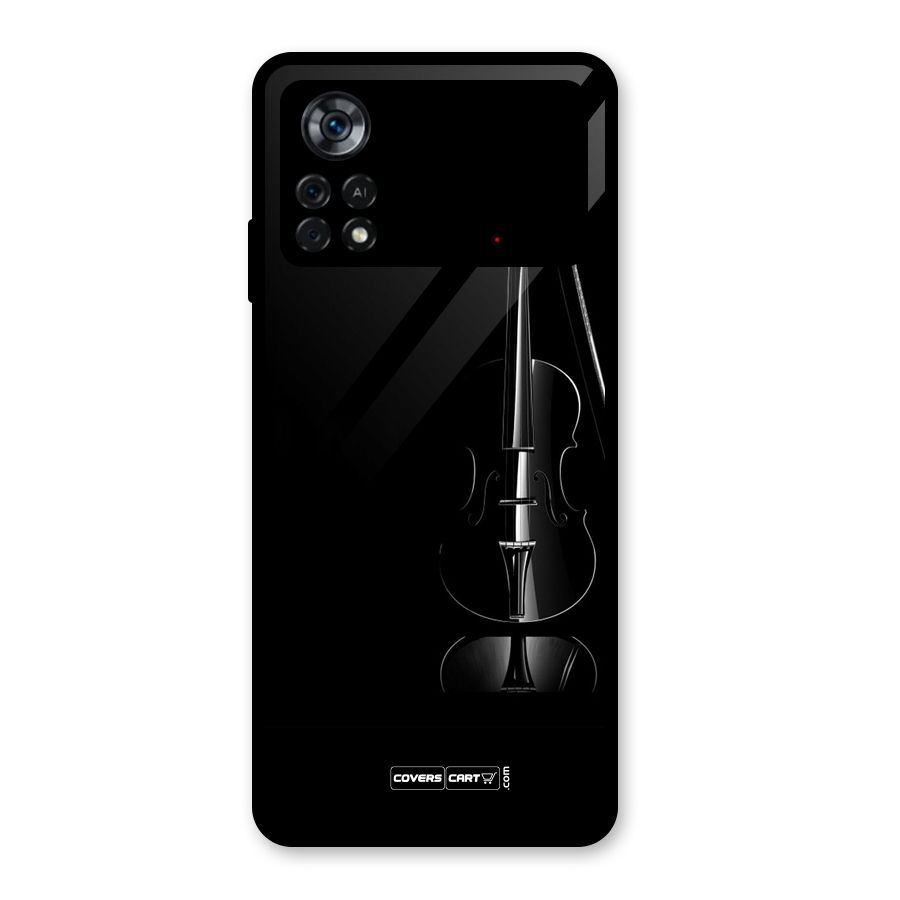 Elegant Violin Glass Back Case for Poco X4 Pro 5G