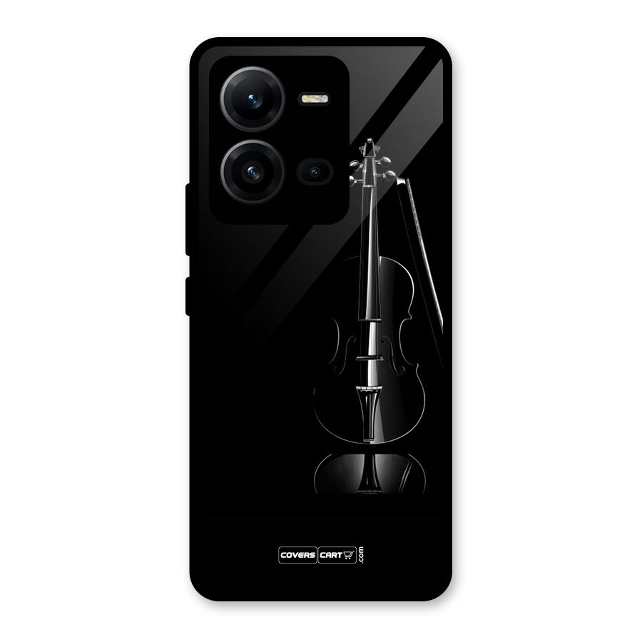 Elegant Violin Glass Back Case for Vivo V25