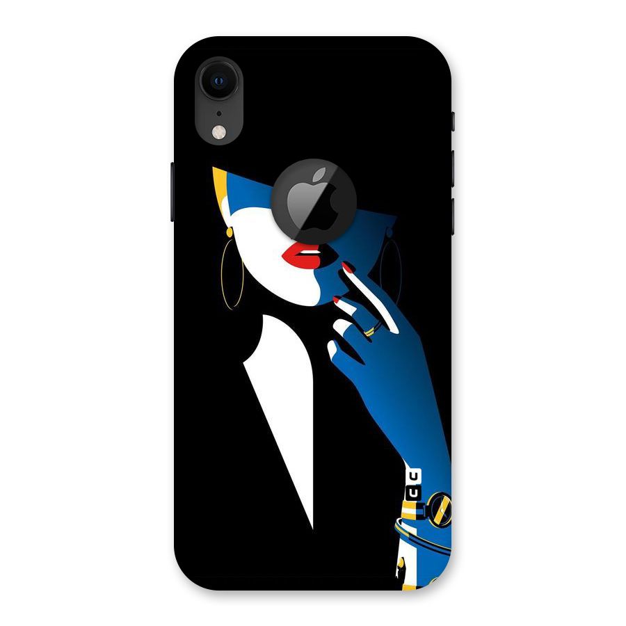 Elegant Woman Back Case for iPhone XR Logo Cut