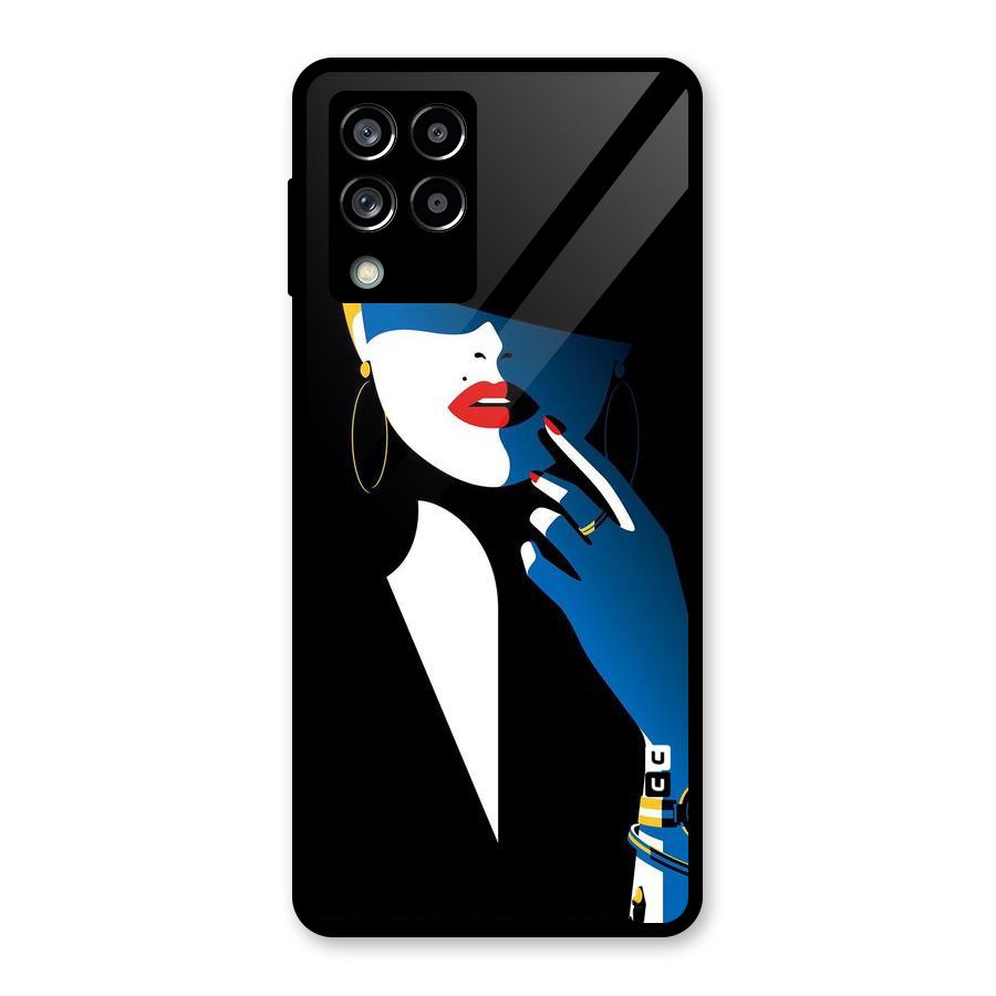 Elegant Woman Glass Back Case for Galaxy M53 5G