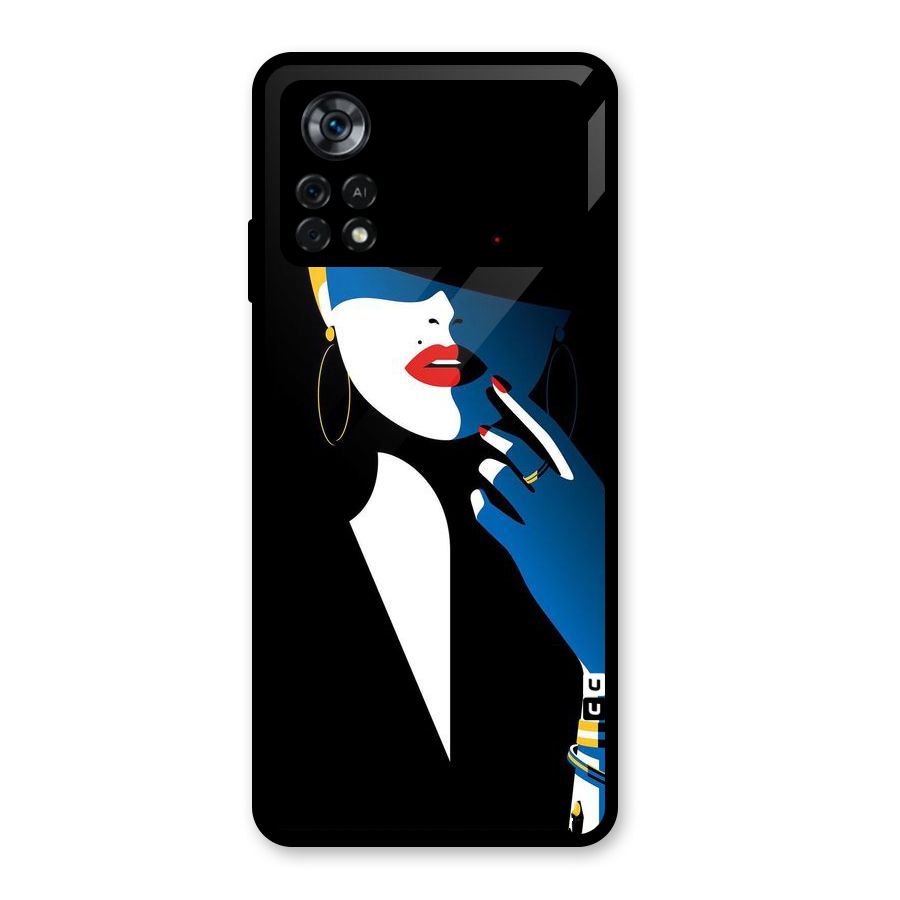 Elegant Woman Glass Back Case for Poco X4 Pro 5G