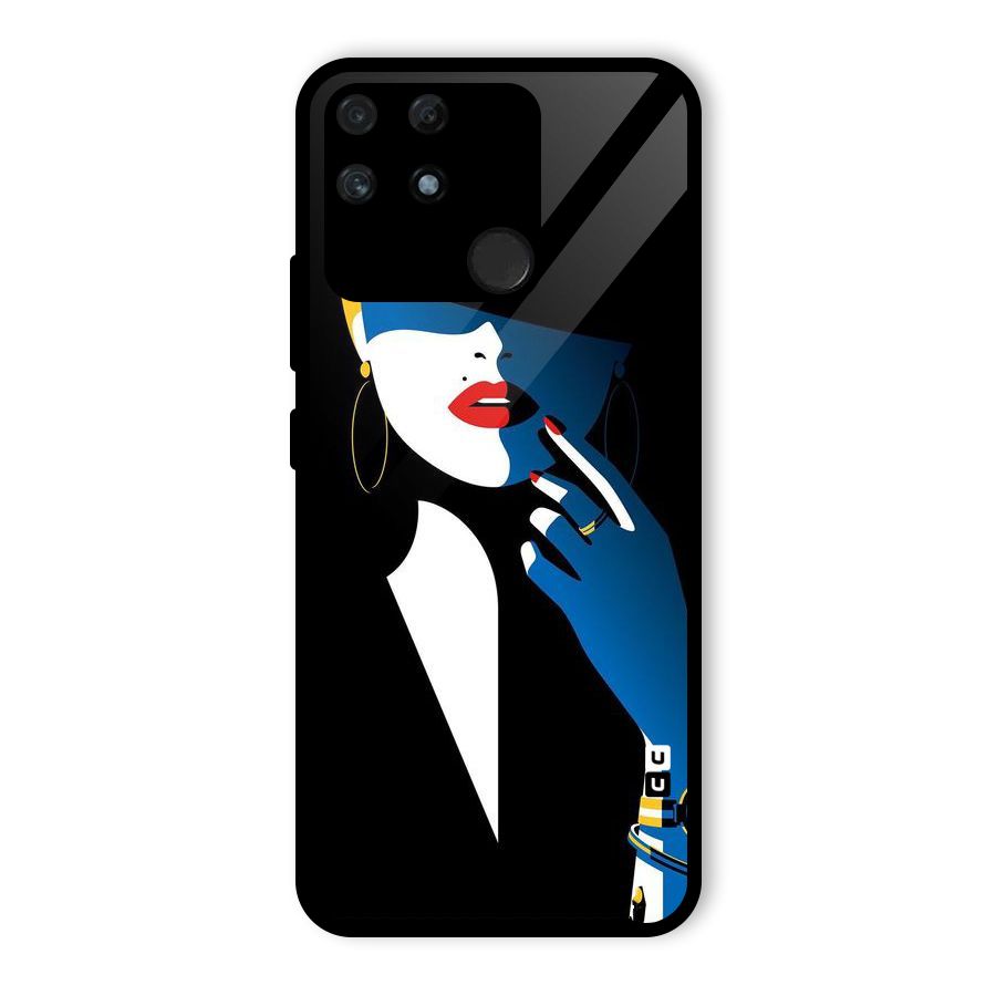 Elegant Woman Glass Back Case for Realme Narzo 50A