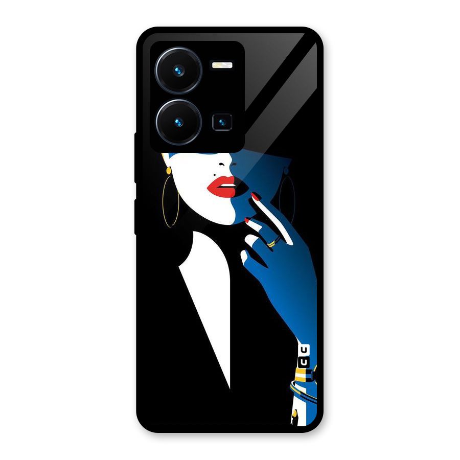 Elegant Woman Glass Back Case for Vivo Y35