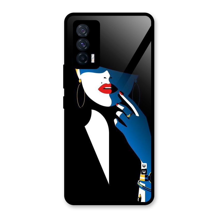 Elegant Woman Glass Back Case for Vivo iQOO 7 5G