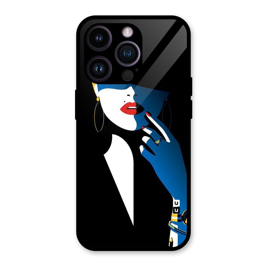 Elegant Woman Glass Back Case for iPhone 14 Pro