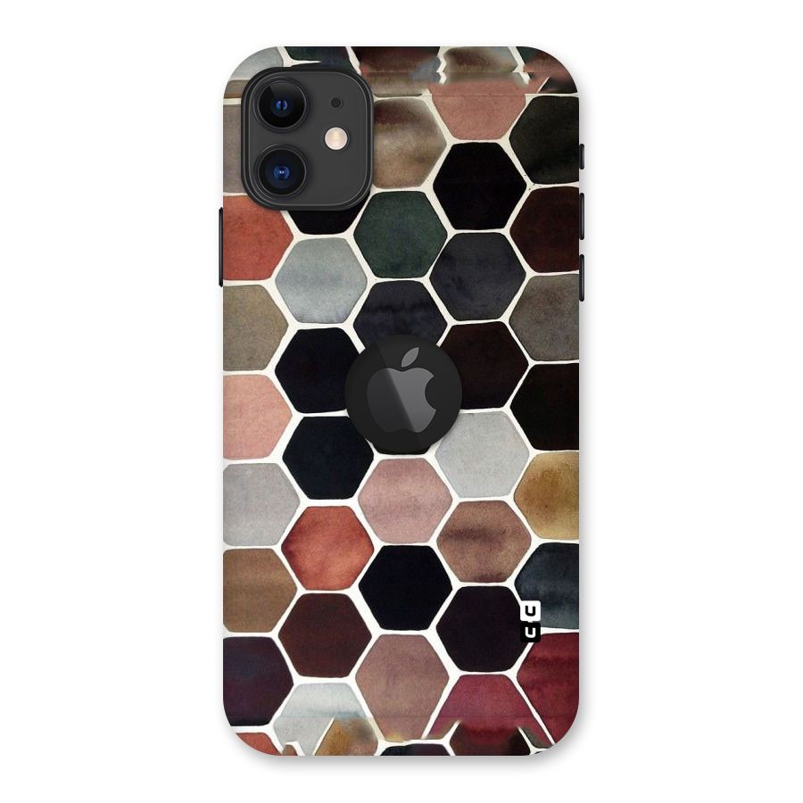 Elite Pastel Hexagons Back Case for iPhone 11 Logo Cut