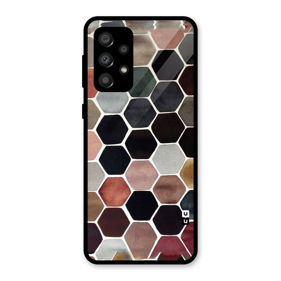 Elite Pastel Hexagons Glass Back Case for Galaxy A32