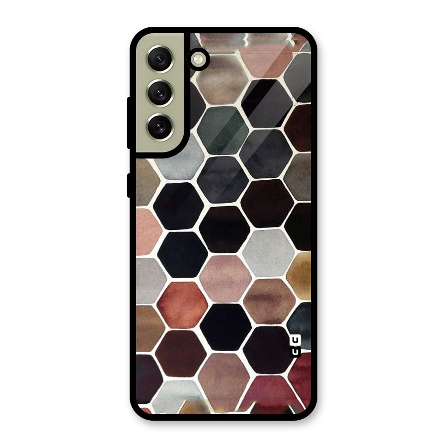 Elite Pastel Hexagons Glass Back Case for Galaxy S21 FE 5G