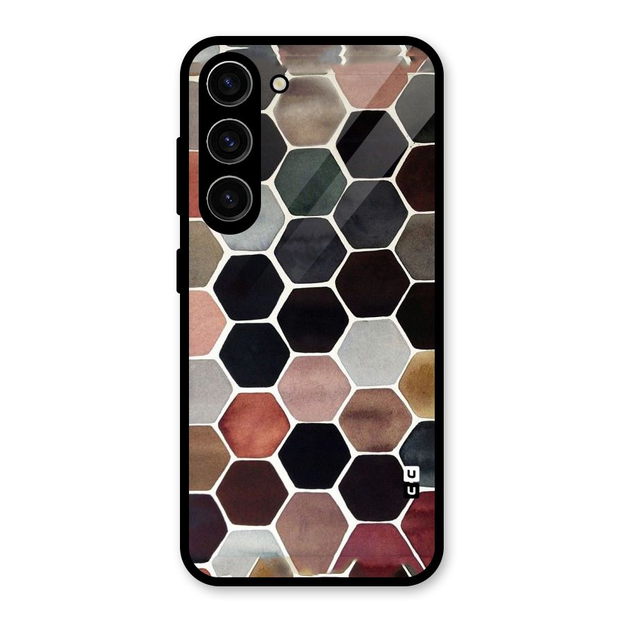 Elite Pastel Hexagons Glass Back Case for Galaxy S23