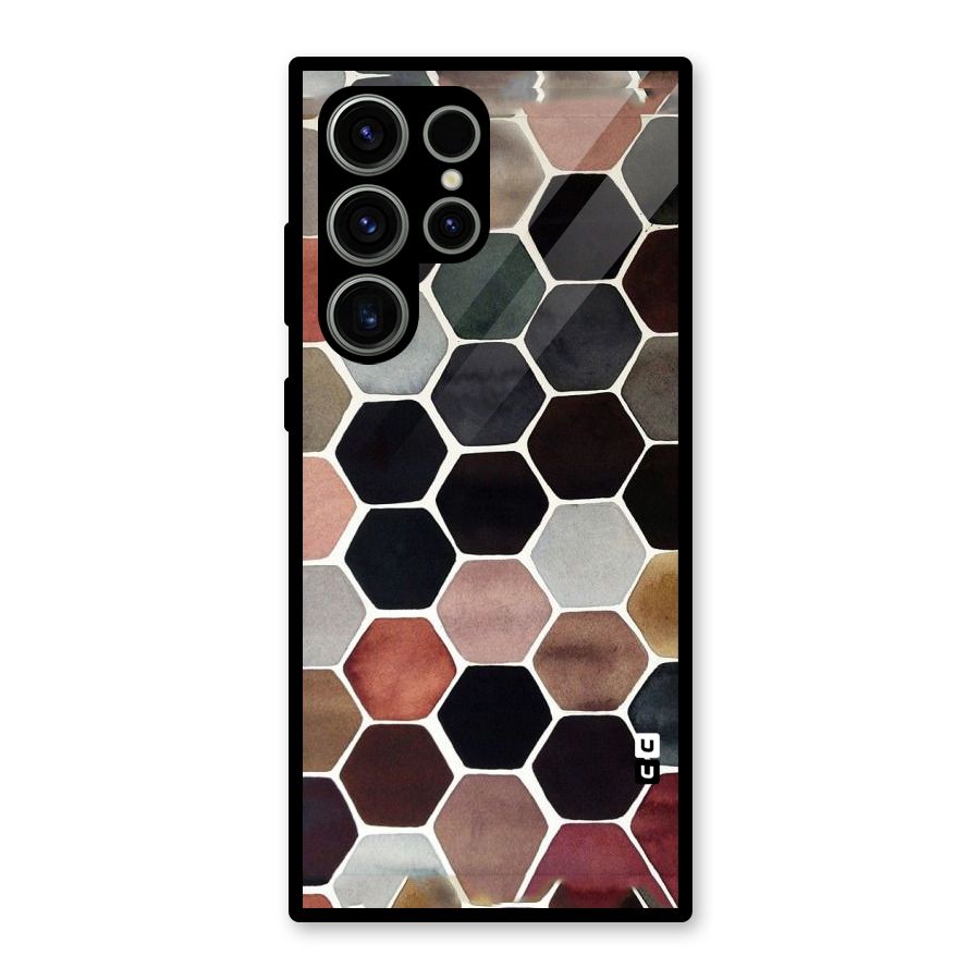 Elite Pastel Hexagons Glass Back Case for Galaxy S23 Ultra
