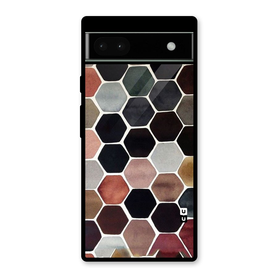 Elite Pastel Hexagons Glass Back Case for Google Pixel 6a