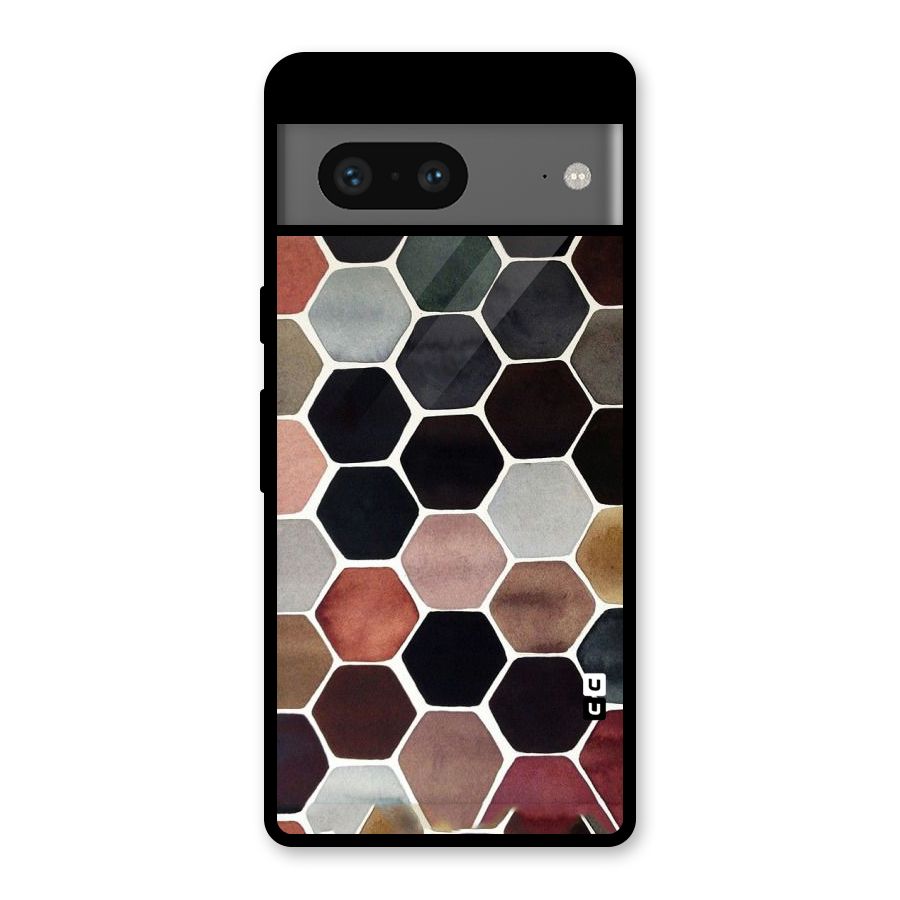 Elite Pastel Hexagons Glass Back Case for Google Pixel 7