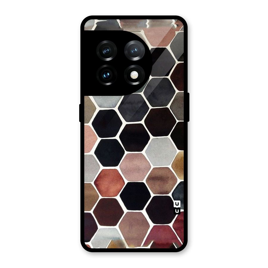 Elite Pastel Hexagons Glass Back Case for OnePlus 11
