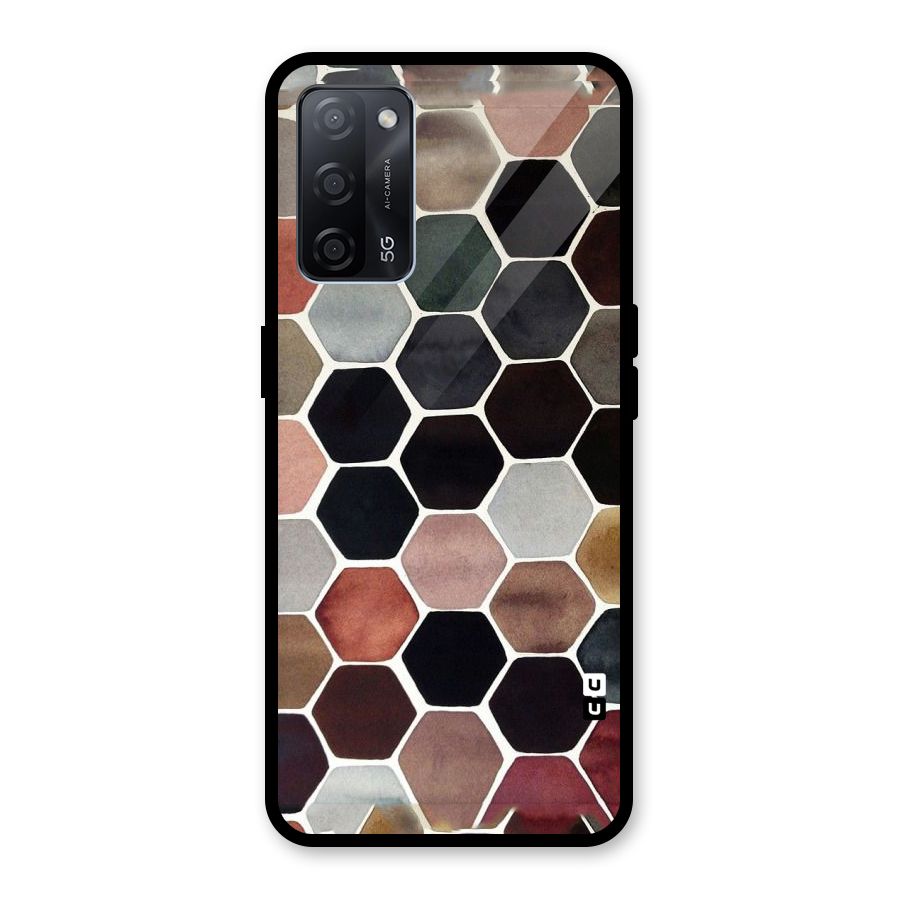 Elite Pastel Hexagons Glass Back Case for Oppo A53s 5G