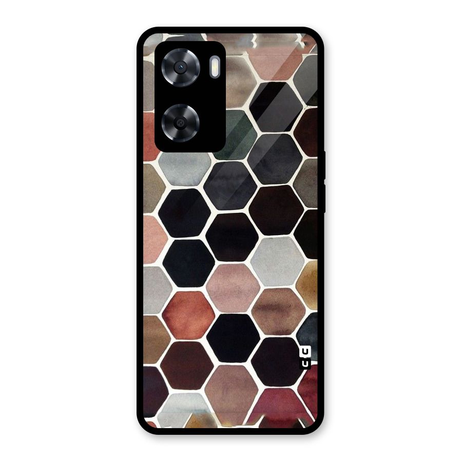 Elite Pastel Hexagons Glass Back Case for Oppo A57 2022