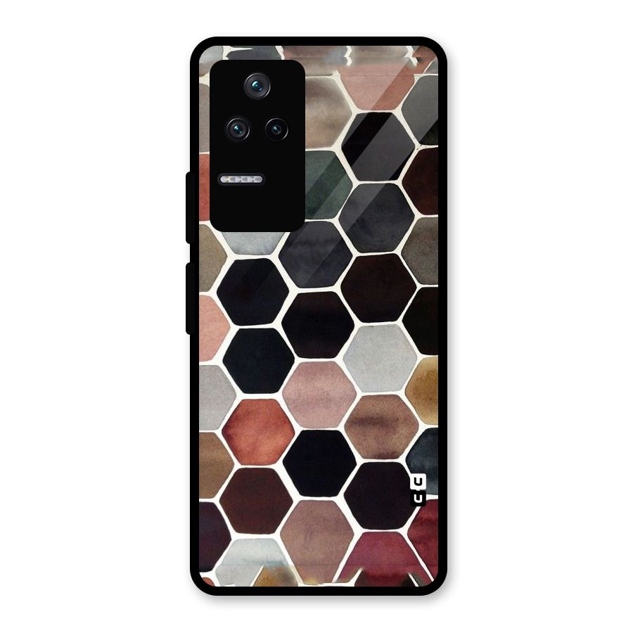 Elite Pastel Hexagons Glass Back Case for Poco F4 5G
