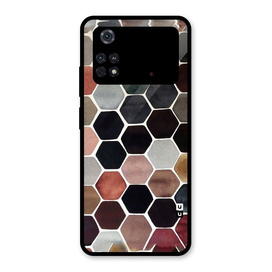 Elite Pastel Hexagons Glass Back Case for Poco M4 Pro 4G