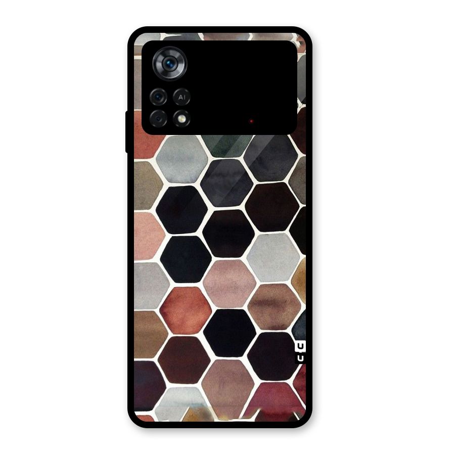Elite Pastel Hexagons Glass Back Case for Poco X4 Pro 5G