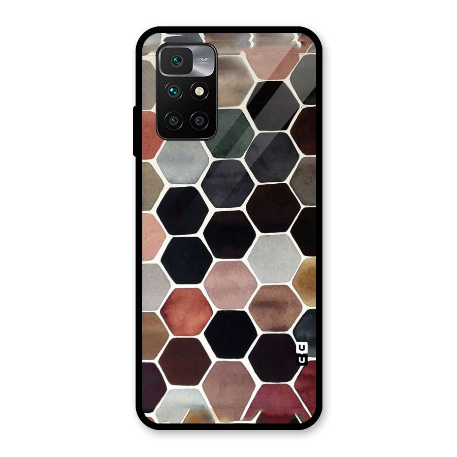 Elite Pastel Hexagons Glass Back Case for Redmi 10 Prime